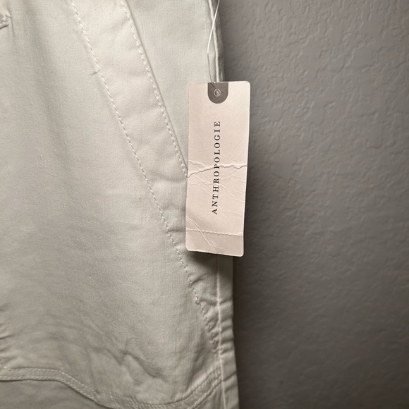 Anthropologie Maeve The Naomi Wide Leg White Flare Pants - Picture 3 of 13